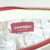 Chanel Clutch en Toile en Blanc