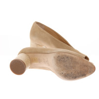 Aeyde Pumps/Peeptoes aus Leder in Beige