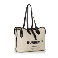 Burberry Tote bag in Tela in Bianco