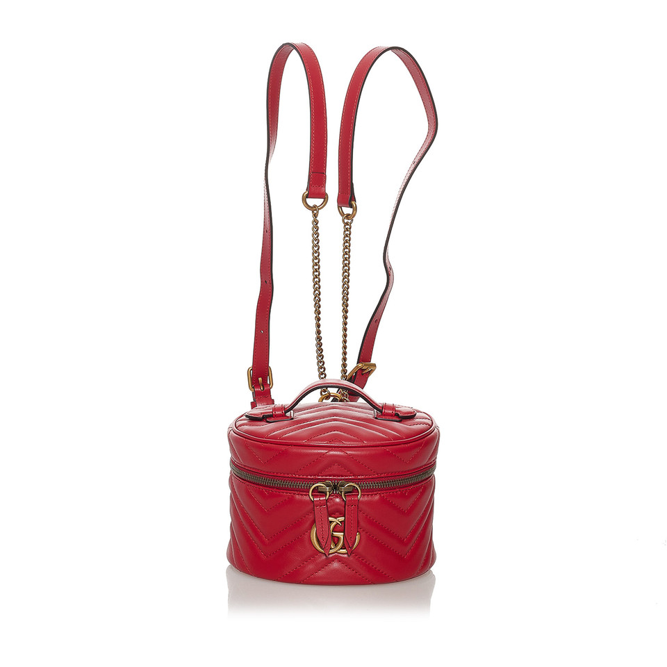 Gucci Marmont Backpack Leather in Red