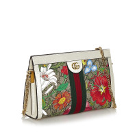 Gucci Ophidia GG Flora Bag Canvas in Beige