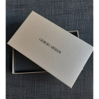 Giorgio Armani Täschchen/Portemonnaie aus Leder in Blau