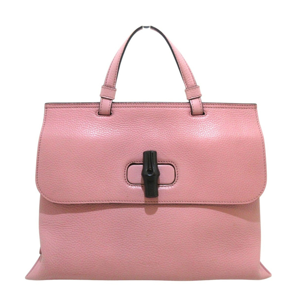 Gucci Bamboo Daily en Cuir en Rose/pink