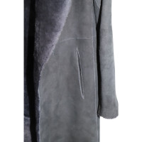 Theory Giacca/Cappotto in Pelle scamosciata in Blu