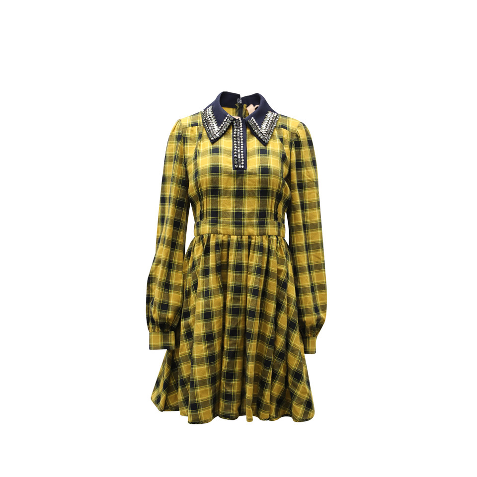 N°21 Kleid aus Wolle in Gelb