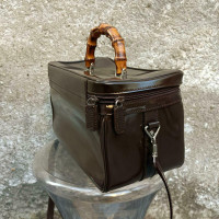 Gucci Bamboo Bag Lakleer in Bruin