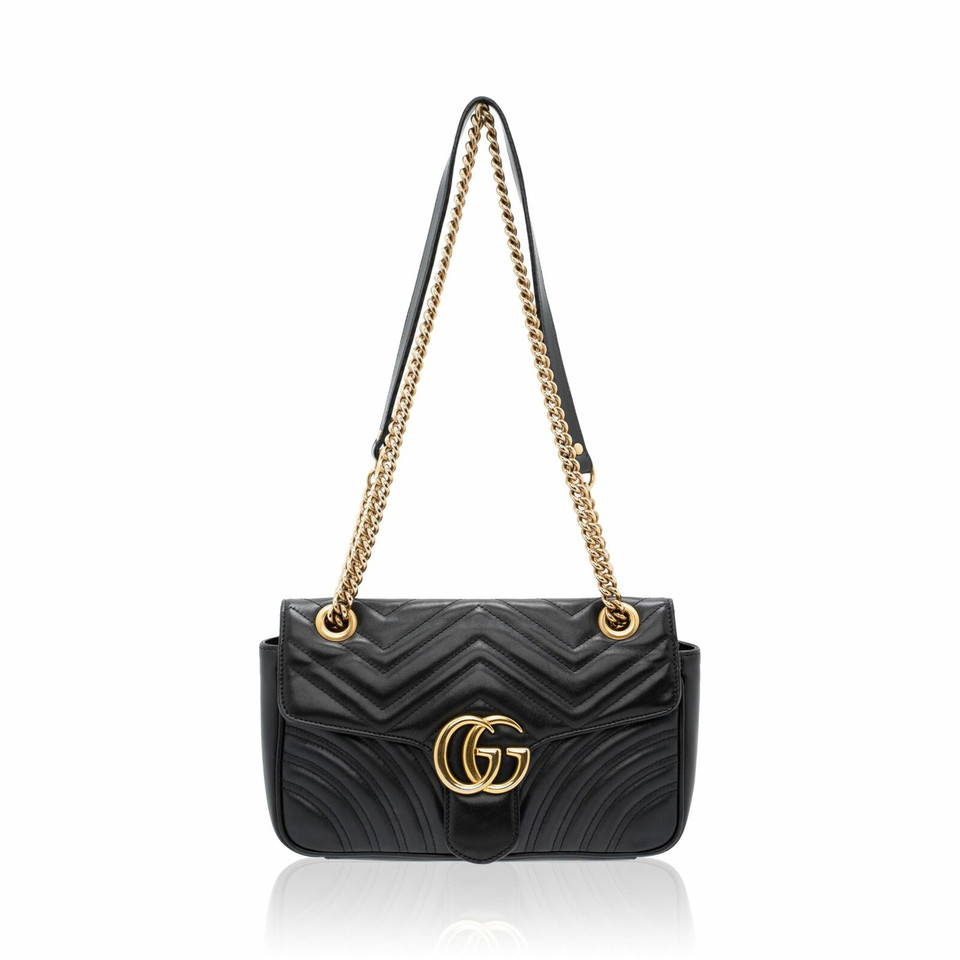 Gucci Marmont Bag Leer in Zwart