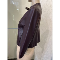 Max & Co Jacket/Coat Leather in Bordeaux