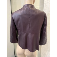 Max & Co Jacket/Coat Leather in Bordeaux