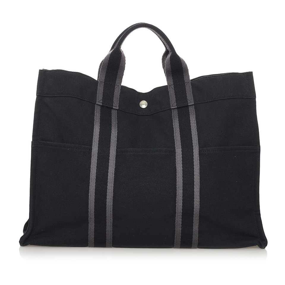 Hermès Fourre Tout Bag en Toile en Noir