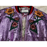 Gucci Jacket/Coat Leather in Pink