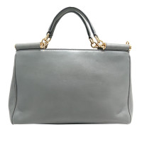 Dolce & Gabbana Sicily Bag aus Leder in Grau