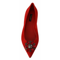 Dolce & Gabbana Mocassini/Ballerine in Pelle in Rosso