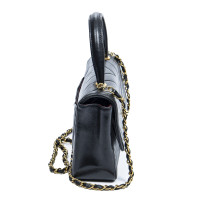 Chanel Flap Bag Top Handle Leather in Black