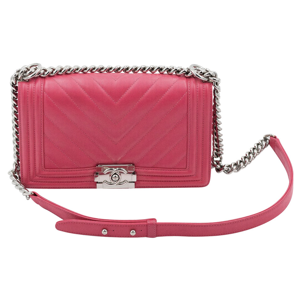 Chanel Boy Bag aus Leder in Rosa / Pink