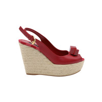 Louis Vuitton Wedges Leather in Red