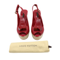 Louis Vuitton Wedges Leather in Red