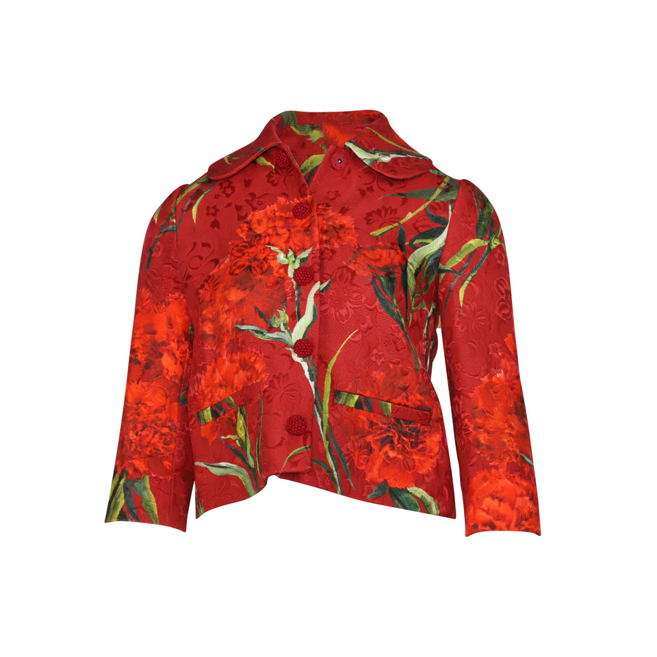 Dolce & Gabbana Giacca/Cappotto in Cotone in Rosso