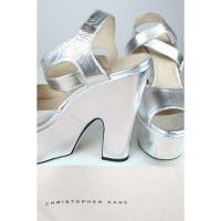 Christopher Kane Sandals Leather in Silvery