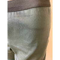 Designers Remix Paire de Pantalon en Cuir en Olive