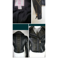 Versace For H&M Jacke/Mantel aus Leder in Schwarz
