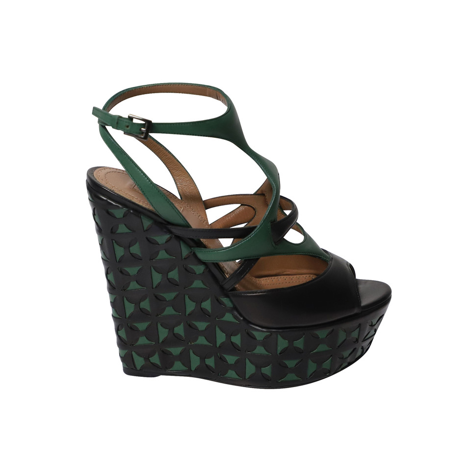 Alaïa Sandales en Cuir en Vert