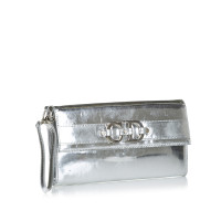 Christian Dior Clutch Bag Leather in Silvery