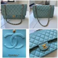 Chanel Timeless Classic en Cuir en Turquoise