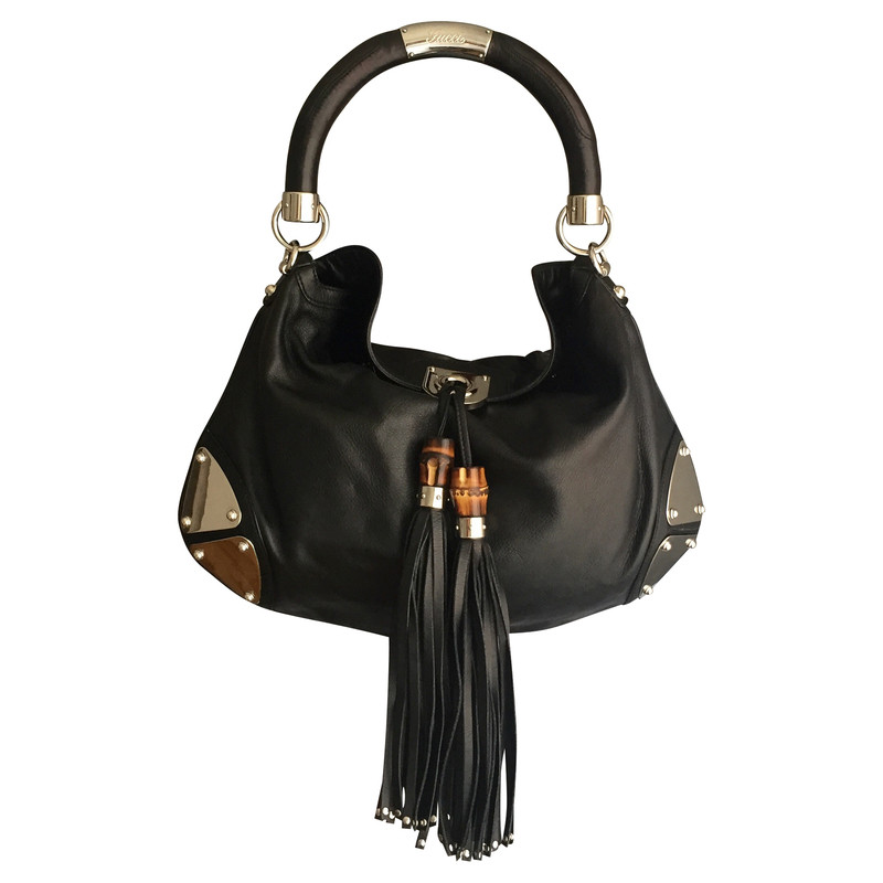 Gucci Indy Bag aus Leder in Schwarz