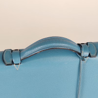 Hermès Sac A Depeches aus Leder in Türkis