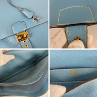 Hermès Sac A Depeches Leather in Turquoise