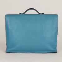 Hermès Sac A Depeches en Cuir en Turquoise