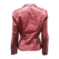 Oscar De La Renta Jacket/Coat Leather in Red