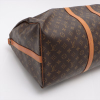 Louis Vuitton Keepall 55 in Tela in Marrone