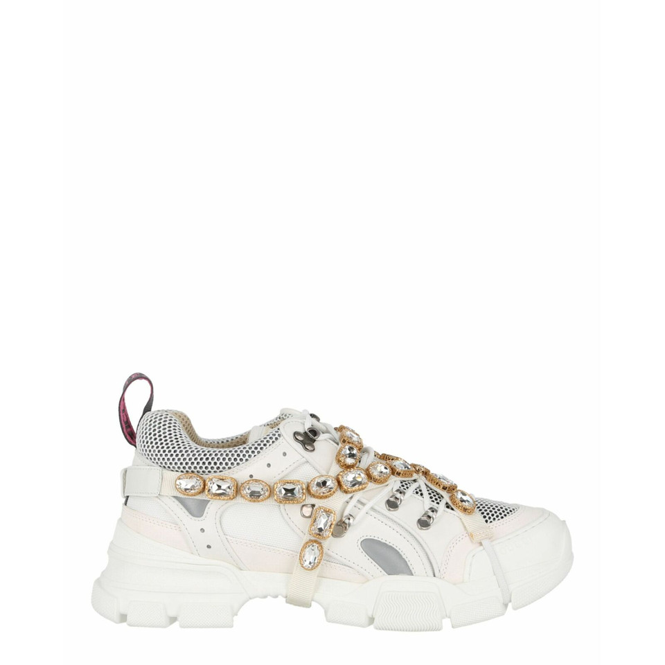 Gucci Flashtrack Sneakers in Pelle in Bianco
