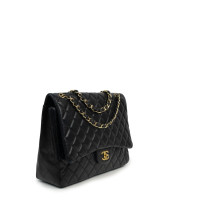 Chanel Classic Flap Bag Jumbo en Cuir en Noir