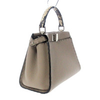 Fendi Peekaboo Bag Mini aus Leder in Grau