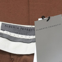 Alberta Ferretti Paio di Pantaloni in Cotone in Marrone