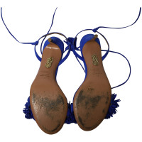 Aquazzura Sandalen aus Wildleder in Blau