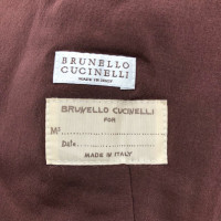 Brunello Cucinelli Giacca/Cappotto in Pelle in Rosso
