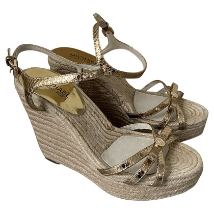 Michael Kors Wedges Leather in Gold
