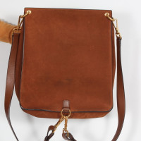 Tom Ford Lock-Front Bag Suede in Brown