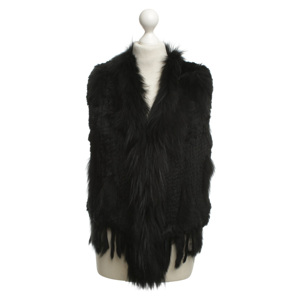 Oakwood Gilet di pelliccia in Black