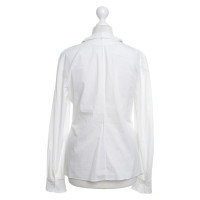 Jil Sander Witte blouse met ruches aangegeven