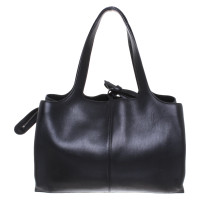 Céline Tri Fold Shoulder Bag aus Leder in Schwarz