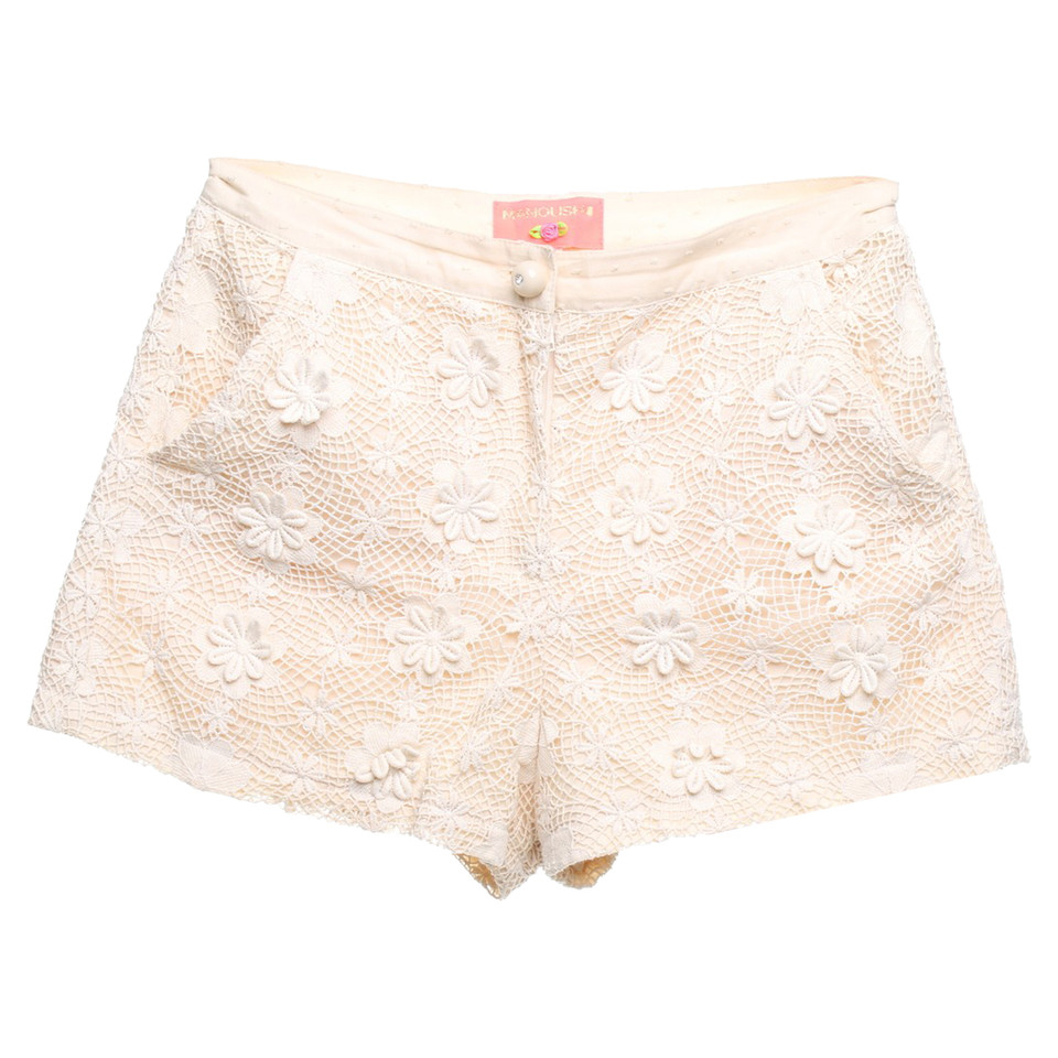 Manoush Short lace shorts in beige