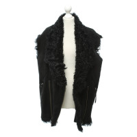 Karl Lagerfeld Fur vest in black
