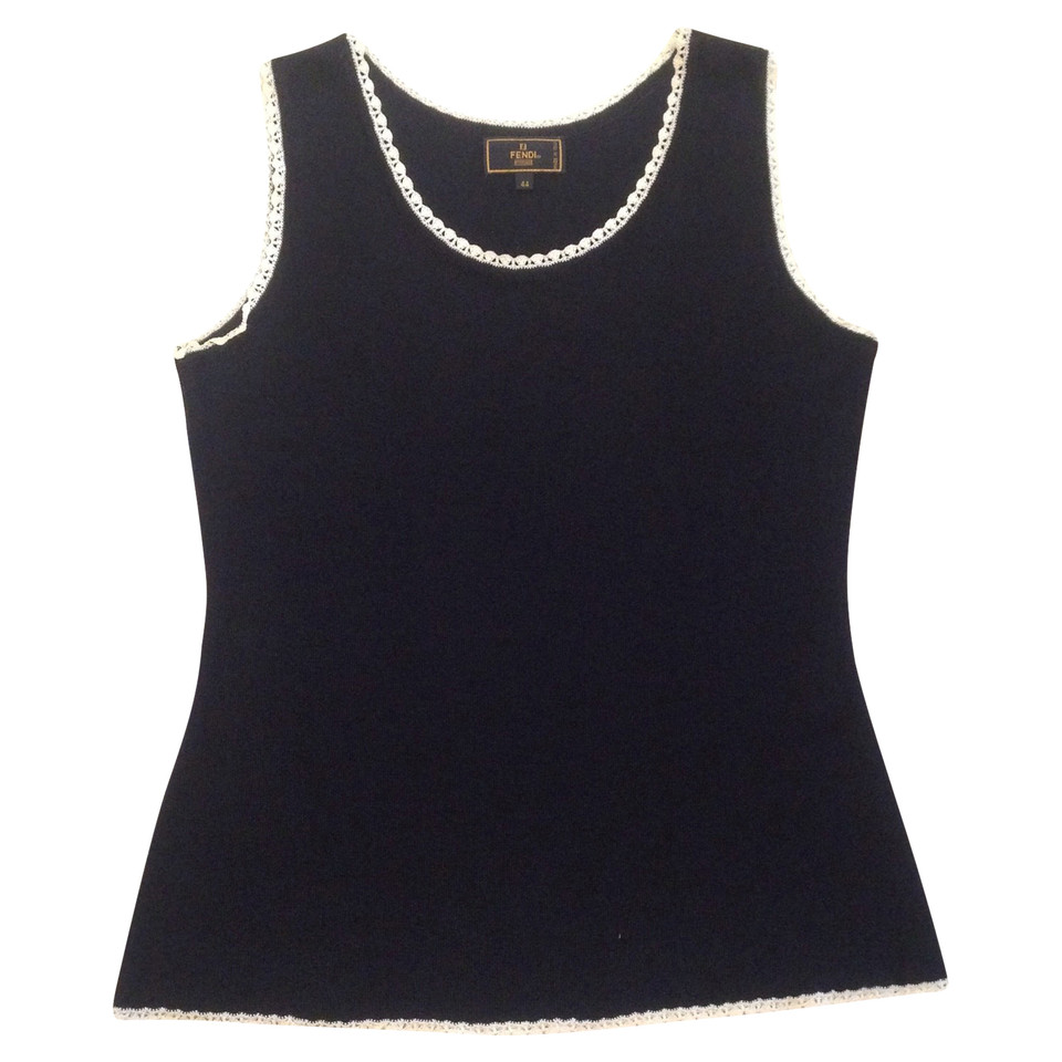 Fendi Viscose top with lace