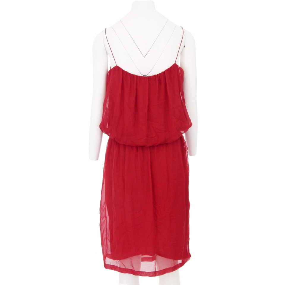 Lanvin Rode chiffon jurk