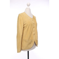 Gucci Jacke/Mantel aus Leder in Gelb